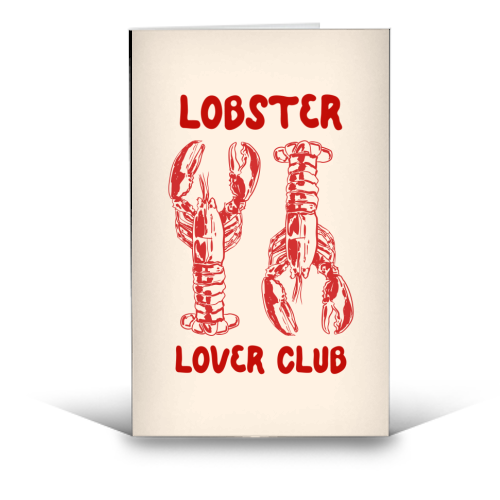 Lobster Lover Club – Fun Seafood Illustration - funny greeting card by EZbie