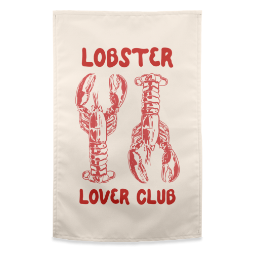 Lobster Lover Club – Fun Seafood Illustration - funny tea towel by EZbie