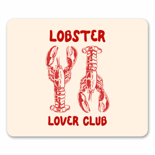 Lobster Lover Club – Fun Seafood Illustration - mouse mat by EZbie