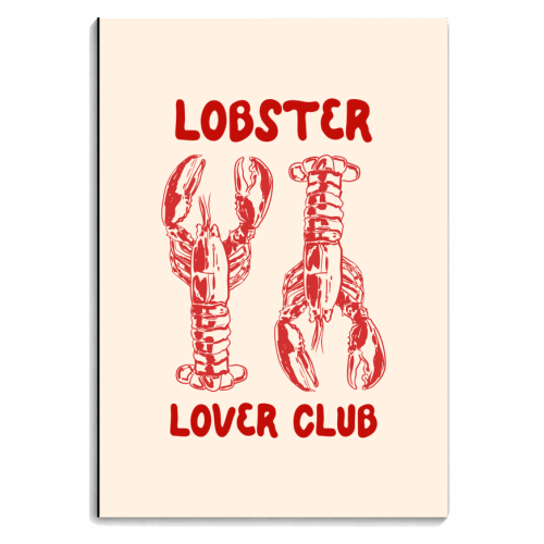 Lobster Lover Club – Fun Seafood Illustration - personalised A4, A5, A6 notebook by EZbie