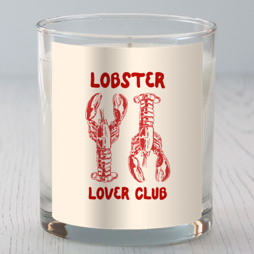 Lobster Lover Club – Fun Seafood Illustration - scented candle by EZbie