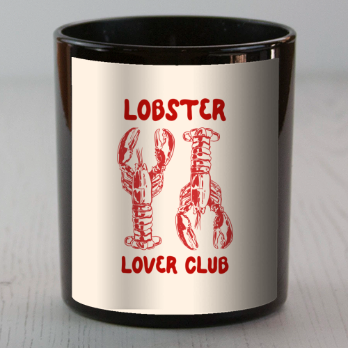 Lobster Lover Club – Fun Seafood Illustration - scented candle by EZbie