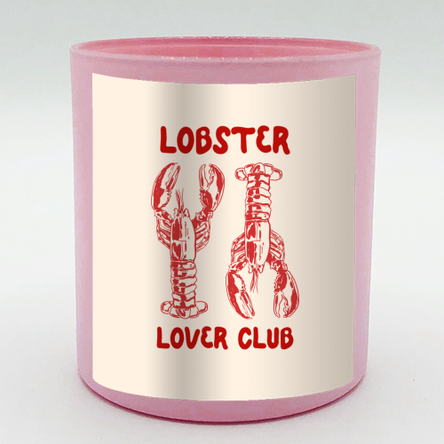 Lobster Lover Club – Fun Seafood Illustration - scented candle by EZbie