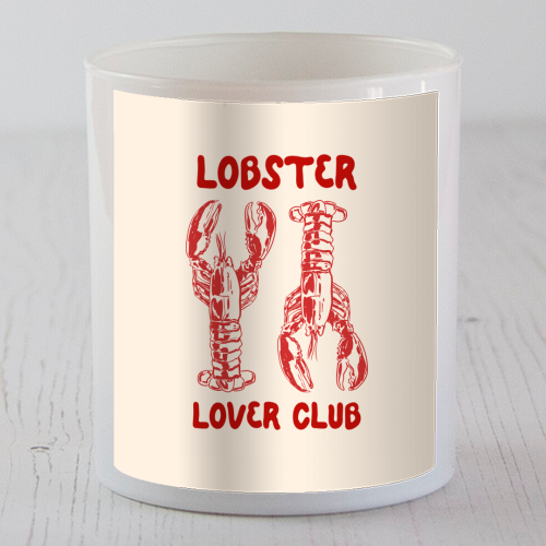 Lobster Lover Club – Fun Seafood Illustration - scented candle by EZbie