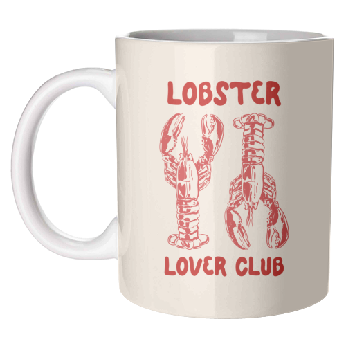Lobster Lover Club – Fun Seafood Illustration - unique mug by EZbie