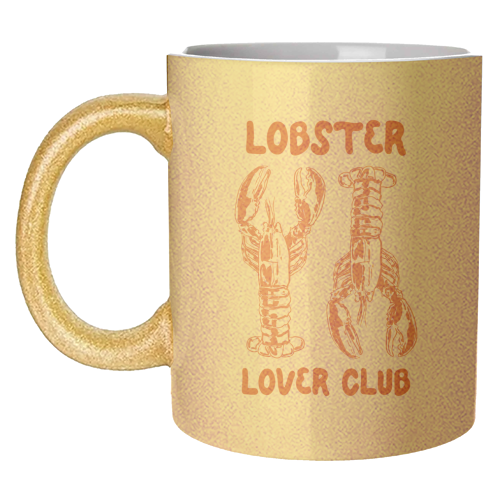 Lobster Lover Club – Fun Seafood Illustration - unique mug by EZbie