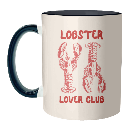 Lobster Lover Club – Fun Seafood Illustration - unique mug by EZbie