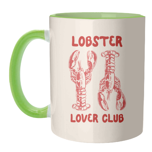 Lobster Lover Club – Fun Seafood Illustration - unique mug by EZbie