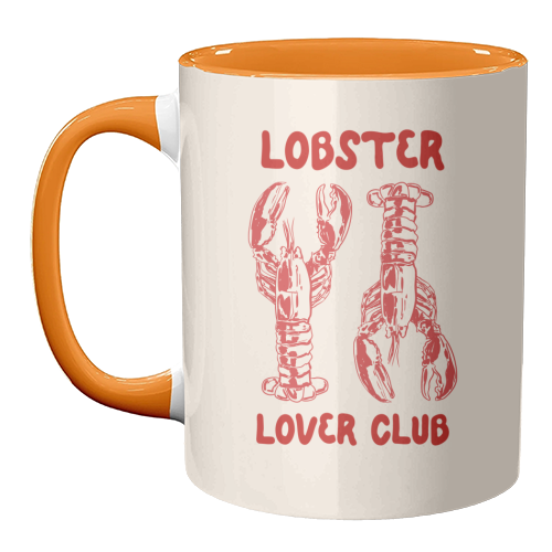 Lobster Lover Club – Fun Seafood Illustration - unique mug by EZbie