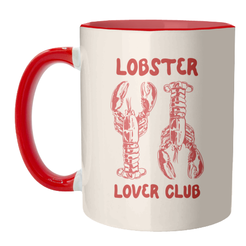 Lobster Lover Club – Fun Seafood Illustration - unique mug by EZbie