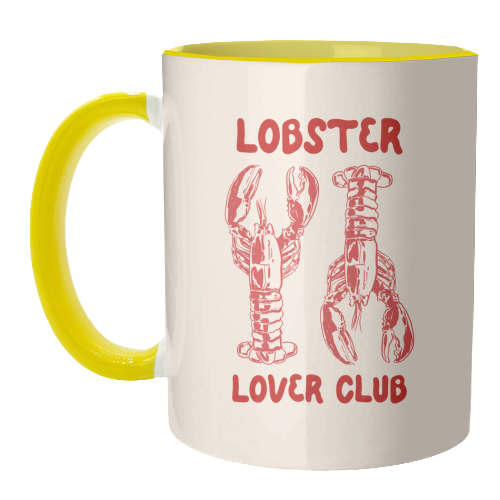 Lobster Lover Club – Fun Seafood Illustration - unique mug by EZbie