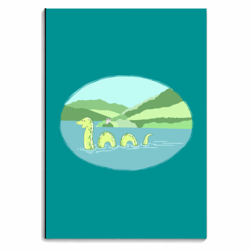 Loch Ness Landscape (Teal Background Version) - personalised A4, A5, A6 notebook by Adam Regester