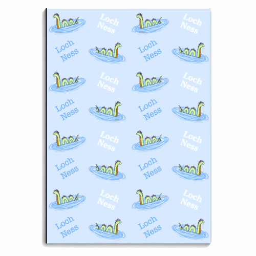 Loch Ness Monster Pattern - personalised A4, A5, A6 notebook by Adam Regester