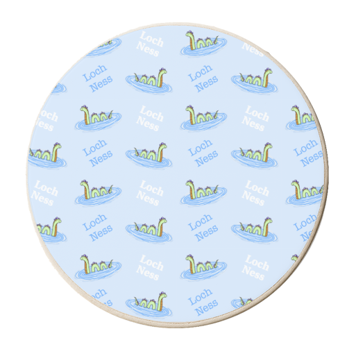 Loch Ness Monster Pattern - personalised beer coaster by Adam Regester