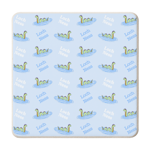 Loch Ness Monster Pattern - personalised beer coaster by Adam Regester