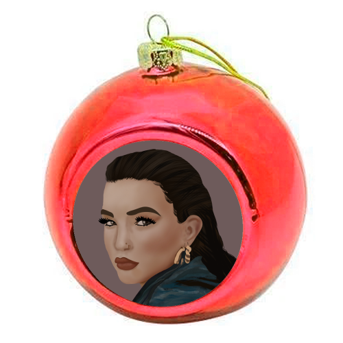 Lola Young - colourful christmas bauble by Rock and Rose Creative