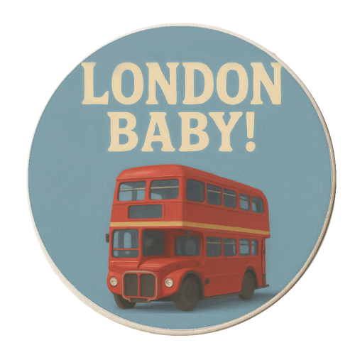 London Baby! - personalised beer coaster by Eloise