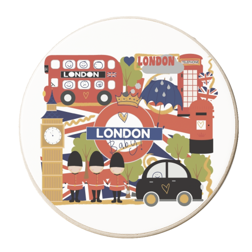 London Baby! - personalised beer coaster by Giddy Kipper