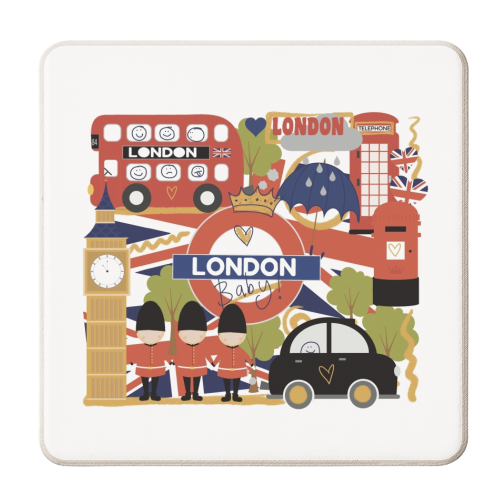 London Baby! - personalised beer coaster by Giddy Kipper