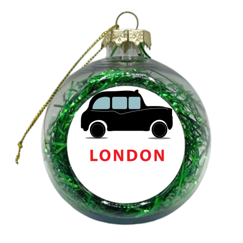 London Black cab  - xmas bauble by Ilka Dickens