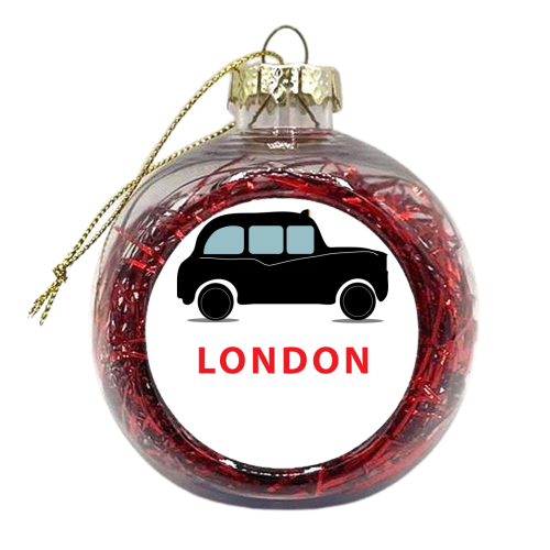 London Black cab  - xmas bauble by Ilka Dickens