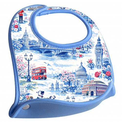 London Blue Toile - feeding bib by Ms Doodle