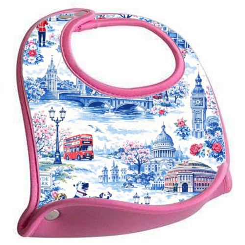 London Blue Toile - feeding bib by Ms Doodle
