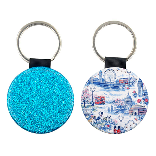 London Blue Toile - keyring by Ms Doodle