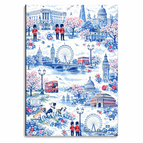 London Blue Toile - personalised A4, A5, A6 notebook by Ms Doodle