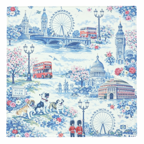 London Blue Toile - personalised beer coaster by Ms Doodle