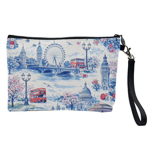 London Blue Toile - pretty makeup bag by Ms Doodle