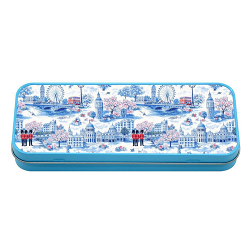 London Blue Toile - tin pencil case by Ms Doodle