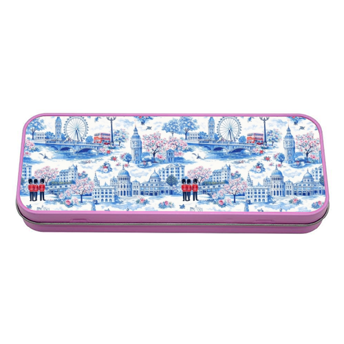 London Blue Toile - tin pencil case by Ms Doodle