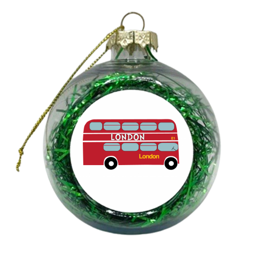 London Bus  - xmas bauble by Ilka Dickens
