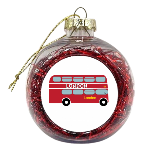 London Bus  - xmas bauble by Ilka Dickens