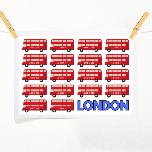 London Buses - A1 - A4 art print by Lilly Rose