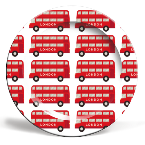 London Buses - ceramic dinner plate by Lilly Rose