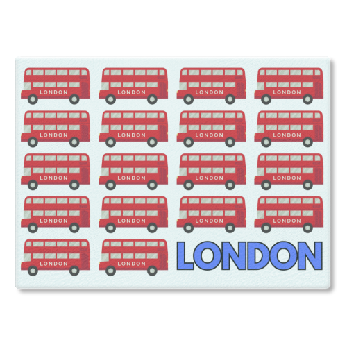 London Buses - glass chopping board by Lilly Rose