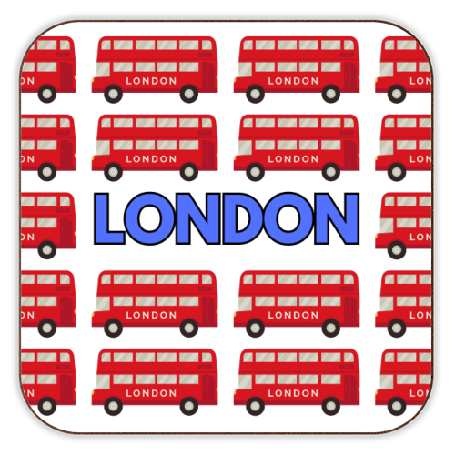 London Buses - personalised beer coaster by Lilly Rose