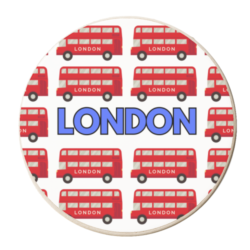 London Buses - personalised beer coaster by Lilly Rose
