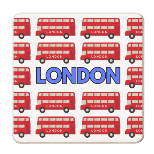 London Buses - personalised beer coaster by Lilly Rose