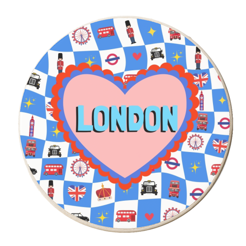 London Check - personalised beer coaster by Lilly Rose