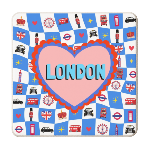 London Check - personalised beer coaster by Lilly Rose