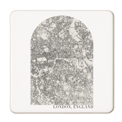 London England Boho Minimal Arch Street Map - personalised beer coaster by Toni Scott