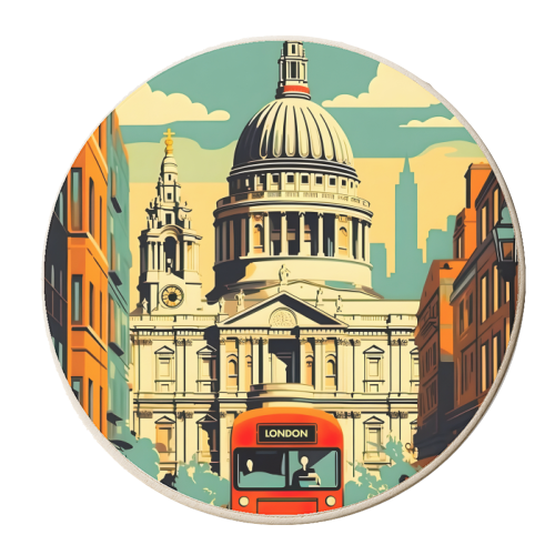London England Retro - personalised beer coaster by Kun Pact