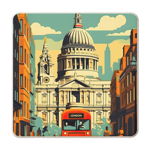 London England Retro - personalised beer coaster by Kun Pact