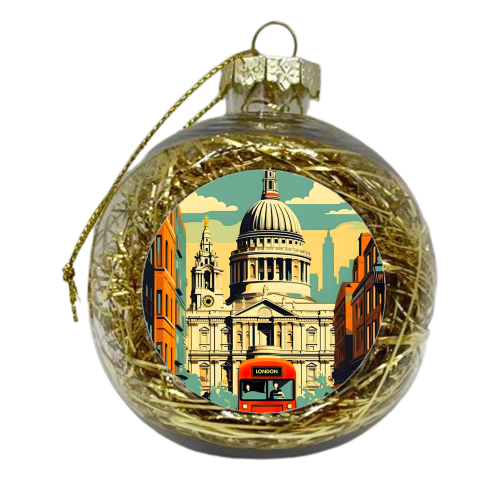 London England Retro - xmas bauble by Kun Pact