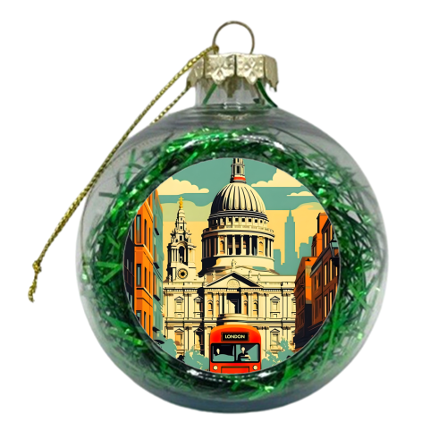 London England Retro - xmas bauble by Kun Pact