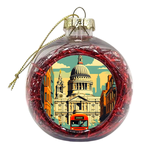 London England Retro - xmas bauble by Kun Pact