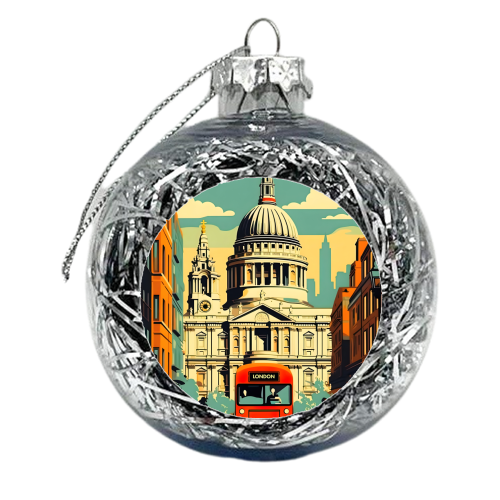 London England Retro - xmas bauble by Kun Pact